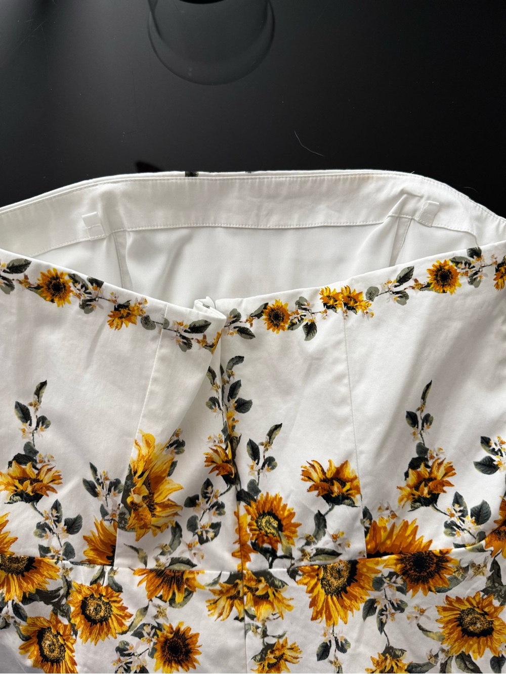 White House Black Market White Strapless Sunflower Peplum Crop Top - Picture 5 of 10